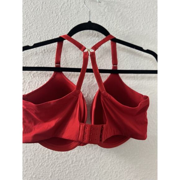 JoySpun Smoothing TShirt Bra Womens Sz 40D Red Lightly Lined Underwire Racerback - Picture 6 of 8